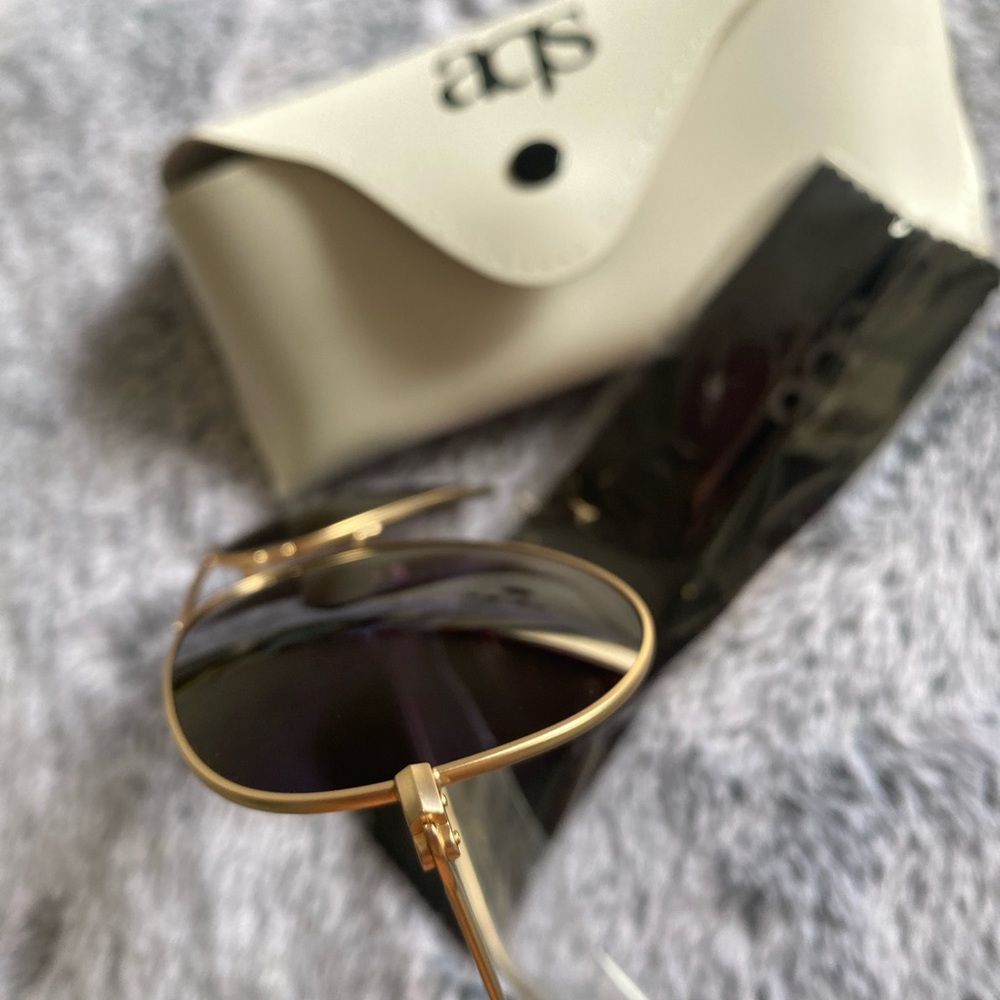 NWT  AQS Mason 58mm Aviator Sunglasses black color/ 100% authentic - Picture 9 of 11